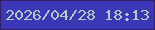 文字の大きさ：4、枠の色：312065、背景の色：3b37b7、文字の色：b1ccc5 無料ブログパーツのブログ時計