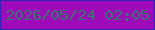 文字の大きさ：1、枠の色：3123b8、背景の色：9e09ba、文字の色：34776d 無料ブログパーツのブログ時計
