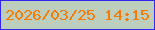 文字の大きさ：3、枠の色：3125f1、背景の色：becebc、文字の色：f27c07 無料ブログパーツのブログ時計