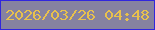 文字の大きさ：4、枠の色：3126dd、背景の色：8682a0、文字の色：e8c14d 無料ブログパーツのブログ時計