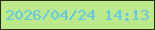 文字の大きさ：3、枠の色：312a05、背景の色：bce98a、文字の色：61c6e7 無料ブログパーツのブログ時計