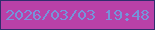 文字の大きさ：4、枠の色：312d6d、背景の色：b941a8、文字の色：7594da 無料ブログパーツのブログ時計