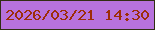 文字の大きさ：2、枠の色：312e12、背景の色：b772dd、文字の色：9d2d09 無料ブログパーツのブログ時計