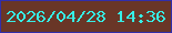 文字の大きさ：2、枠の色：312eaa、背景の色：693627、文字の色：36eee6 無料ブログパーツのブログ時計