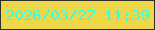 文字の大きさ：5、枠の色：313028、背景の色：eed849、文字の色：34ffe7 無料ブログパーツのブログ時計
