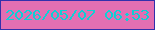 文字の大きさ：2、枠の色：3130ac、背景の色：e26fb2、文字の色：0ed0d5 無料ブログパーツのブログ時計