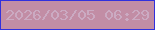 文字の大きさ：3、枠の色：3130dd、背景の色：c28da5、文字の色：cbaac2 無料ブログパーツのブログ時計