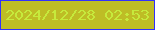 文字の大きさ：2、枠の色：3131fc、背景の色：bebd25、文字の色：c6ea3c 無料ブログパーツのブログ時計
