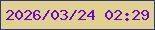 文字の大きさ：2、枠の色：31337b、背景の色：dfd18e、文字の色：6f03ce 無料ブログパーツのブログ時計