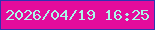文字の大きさ：3、枠の色：3133b0、背景の色：e50c9c、文字の色：abf8e9 無料ブログパーツのブログ時計