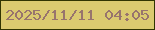 文字の大きさ：4、枠の色：313402、背景の色：dbca70、文字の色：98746d 無料ブログパーツのブログ時計