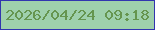 文字の大きさ：2、枠の色：3135af、背景の色：9ed0ac、文字の色：65954f 無料ブログパーツのブログ時計