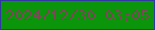 文字の大きさ：5、枠の色：3137a2、背景の色：0a950a、文字の色：7f445a 無料ブログパーツのブログ時計