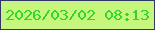 文字の大きさ：5、枠の色：313869、背景の色：c6f67d、文字の色：31d629 無料ブログパーツのブログ時計