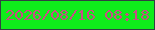 文字の大きさ：5、枠の色：314041、背景の色：0fec1b、文字の色：c84d84 無料ブログパーツのブログ時計