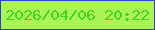 文字の大きさ：4、枠の色：3142d2、背景の色：aaf457、文字の色：40d819 無料ブログパーツのブログ時計