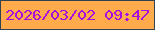 文字の大きさ：2、枠の色：314351、背景の色：ffab4c、文字の色：ab0edc 無料ブログパーツのブログ時計