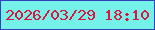 文字の大きさ：3、枠の色：3143b8、背景の色：74f2ea、文字の色：df143e 無料ブログパーツのブログ時計