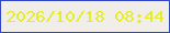 文字の大きさ：4、枠の色：3146c0、背景の色：f1eeea、文字の色：e5ed28 無料ブログパーツのブログ時計
