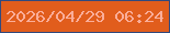 文字の大きさ：3、枠の色：31497e、背景の色：e15d1c、文字の色：faad99 無料ブログパーツのブログ時計