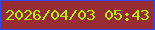 文字の大きさ：5、枠の色：3149f0、背景の色：982c33、文字の色：b1ee10 無料ブログパーツのブログ時計