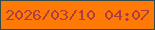 文字の大きさ：1、枠の色：314a4c、背景の色：fe7a04、文字の色：ab3e40 無料ブログパーツのブログ時計