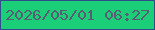 文字の大きさ：1、枠の色：314b8b、背景の色：1bcf78、文字の色：5a5c73 無料ブログパーツのブログ時計