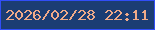 文字の大きさ：2、枠の色：314ef7、背景の色：1b3d73、文字の色：f0ab89 無料ブログパーツのブログ時計