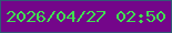 文字の大きさ：3、枠の色：315975、背景の色：74068a、文字の色：41de51 無料ブログパーツのブログ時計