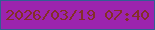 文字の大きさ：5、枠の色：315f93、背景の色：9c24ae、文字の色：842f27 無料ブログパーツのブログ時計