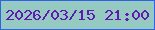 文字の大きさ：3、枠の色：3161e5、背景の色：94cac2、文字の色：6019b1 無料ブログパーツのブログ時計