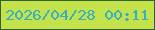 文字の大きさ：3、枠の色：31622f、背景の色：c4e34a、文字の色：35afc3 無料ブログパーツのブログ時計