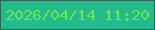 文字の大きさ：5、枠の色：316453、背景の色：23ba8c、文字の色：6ce655 無料ブログパーツのブログ時計