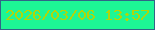 文字の大きさ：2、枠の色：316487、背景の色：1df695、文字の色：b1d609 無料ブログパーツのブログ時計