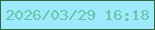 文字の大きさ：4、枠の色：316741、背景の色：9fe9fc、文字の色：64c8a8 無料ブログパーツのブログ時計