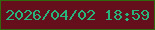 文字の大きさ：5、枠の色：31690f、背景の色：660f1c、文字の色：29b47e 無料ブログパーツのブログ時計