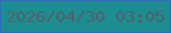 文字の大きさ：3、枠の色：316ab9、背景の色：1c8d90、文字の色：50606b 無料ブログパーツのブログ時計