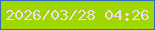 文字の大きさ：5、枠の色：316cc2、背景の色：9fd800、文字の色：f5d8f7 無料ブログパーツのブログ時計