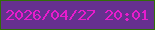 文字の大きさ：2、枠の色：316e07、背景の色：66308f、文字の色：e71ccc 無料ブログパーツのブログ時計