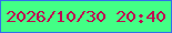 文字の大きさ：2、枠の色：316eec、背景の色：43ff85、文字の色：c00750 無料ブログパーツのブログ時計