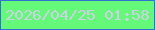 文字の大きさ：4、枠の色：3171d2、背景の色：65f97a、文字の色：ced0e5 無料ブログパーツのブログ時計
