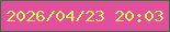 文字の大きさ：3、枠の色：31723b、背景の色：e54d9e、文字の色：d8fb4f 無料ブログパーツのブログ時計
