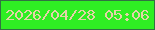 文字の大きさ：5、枠の色：317242、背景の色：2fee23、文字の色：e4d3a8 無料ブログパーツのブログ時計