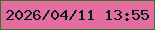 文字の大きさ：2、枠の色：31732e、背景の色：e46c9e、文字の色：03201f 無料ブログパーツのブログ時計