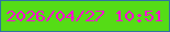 文字の大きさ：4、枠の色：3173a2、背景の色：55dc16、文字の色：fb0ecf 無料ブログパーツのブログ時計