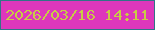 文字の大きさ：4、枠の色：317487、背景の色：de37bc、文字の色：c8cc45 無料ブログパーツのブログ時計
