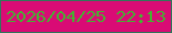 文字の大きさ：1、枠の色：31755a、背景の色：d90b75、文字の色：45b131 無料ブログパーツのブログ時計