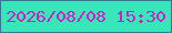 文字の大きさ：1、枠の色：317897、背景の色：38e7b9、文字の色：d41dc7 無料ブログパーツのブログ時計