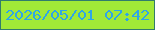 文字の大きさ：3、枠の色：317c6c、背景の色：a1e937、文字の色：2ea6e6 無料ブログパーツのブログ時計
