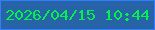 文字の大きさ：2、枠の色：317dfc、背景の色：2663a7、文字の色：02f14e 無料ブログパーツのブログ時計